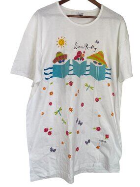 Vintage Relevant Products Nightgown Sleep Shirt One Size Summer Reading Books